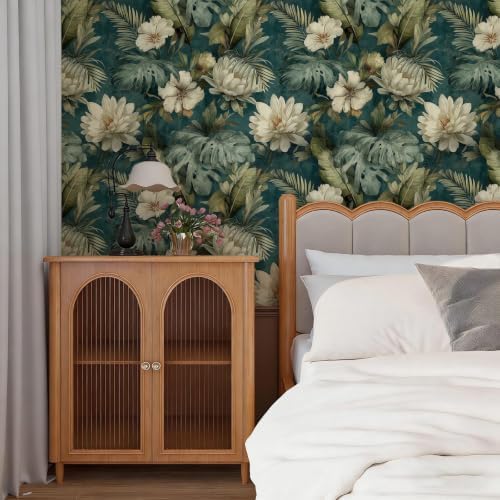 Tropical Floral Peel and Stick Wallpaper Self Adhesive 17.72" x 236.21'' Peony - Image 5