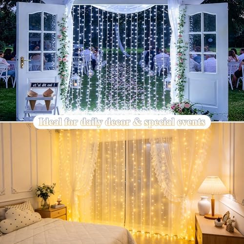 JMEXSUSS RGB Curtain Lights, 300 LED 9.8×9.8FT Color Changing String Lights - Image 6