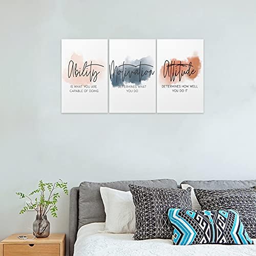 3 Piece Inspirational Canvas Wall Art, Quotes Motivational Mindset Print - Image 3