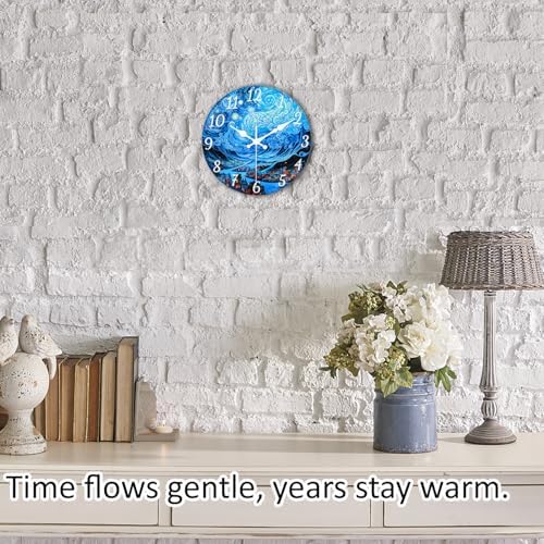 Premium Glass Wall Clocks Battery Operated 12 Inch- Silent Wall Clock Non - Image 2