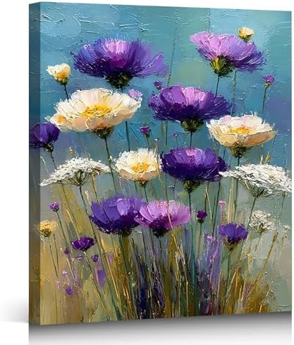ZERILYN Ship Next Day Purple Wildflower Wall Art Canvas Prints Floral Canvas by ZERILYN