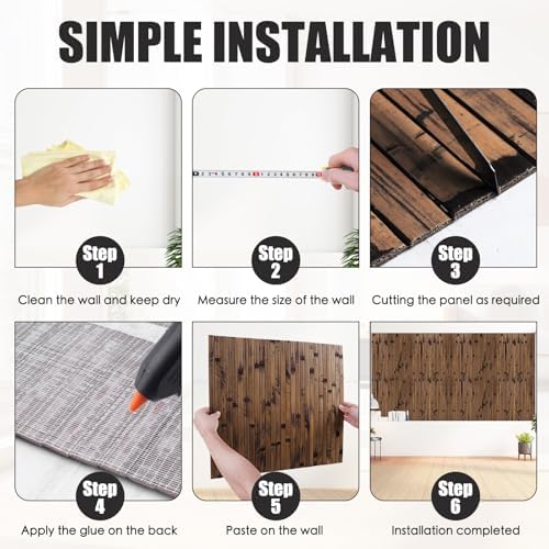 FONUNO Bamboo Wall Panel Bamboo Pole Wrap Roll - Image 6