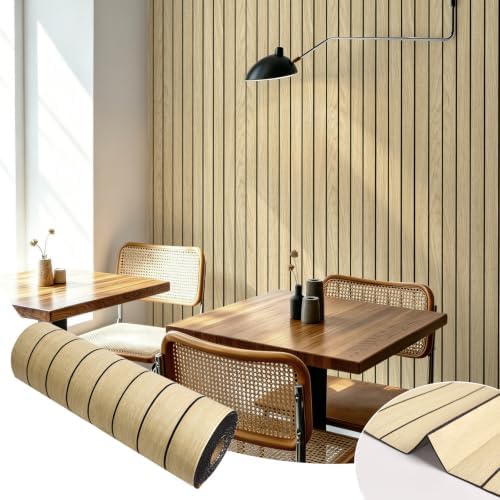 Naphite 3D Wood Slats Peel and Stick Wall Panels, PVC Thicken 118in 15.7in by VisittheNaphite