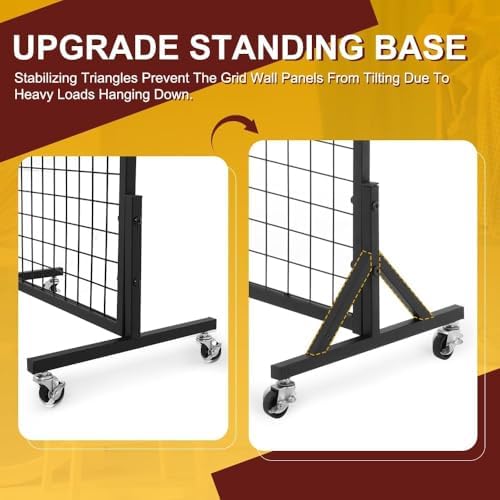 3' x 6' Grid Wall Panels Standing Wire Grid, Sturdy Display Rack - Image 5