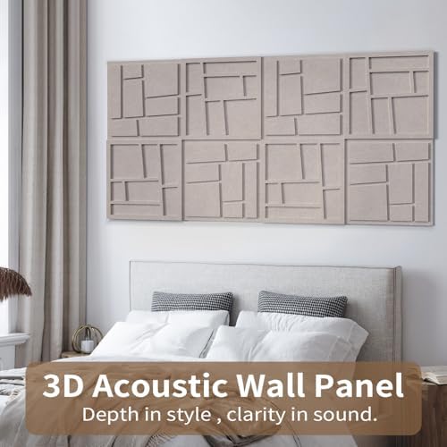 3D Decorative Felt Double-layer Acoustic Panels Grid Pattern - Image 2