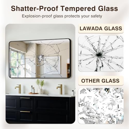 Vanity Bathroom Mirror, 50”x30” Black Bathroom Mirror - Image 5