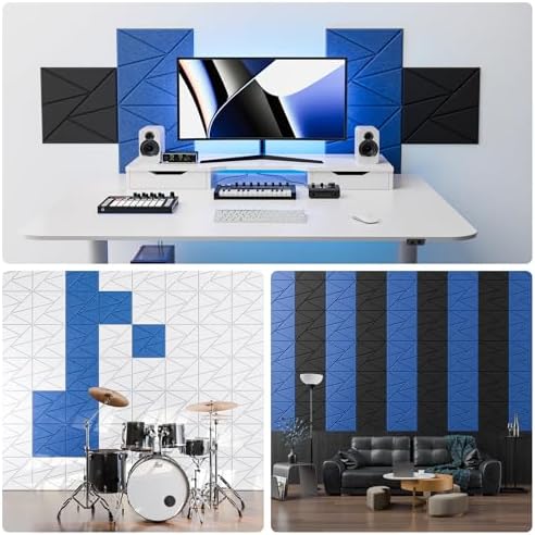 22 Pack Self-Adhesive Acoustic Panels, Sound Proof Foam Panels - Image 4