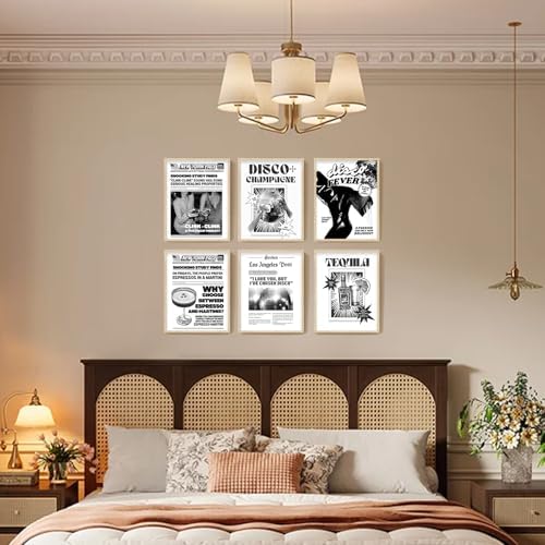uniro Trendy Newspaper Gallery Wall Decor Set of 6 Disco Tequila Prints etro - Image 6
