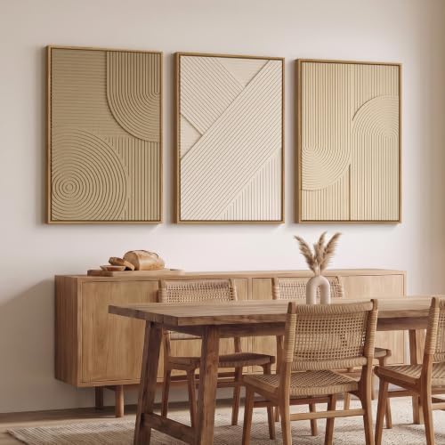 Large Framed Neutral Abstract Wall Art - Image 3