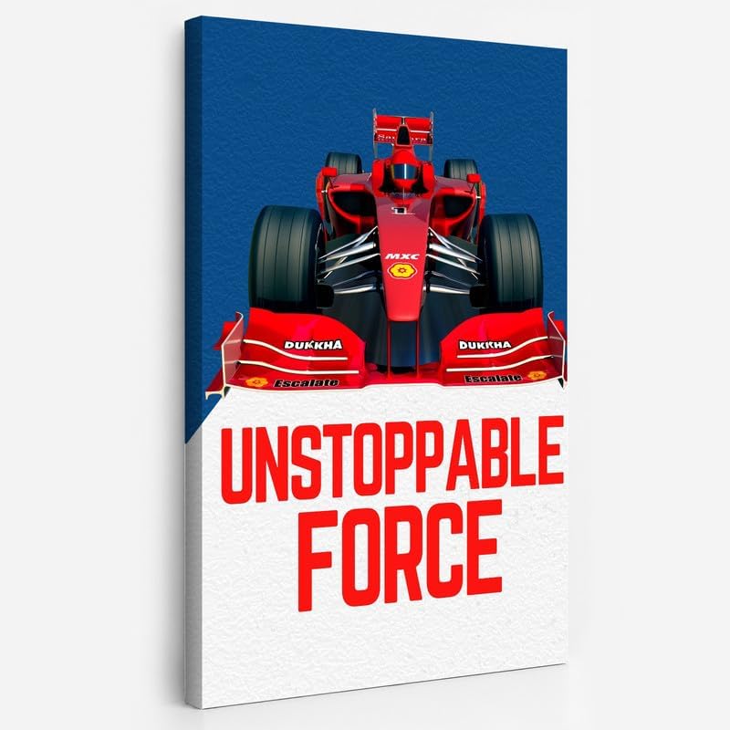 InkFlow Posters Racing Car Canvas Poster by InkFlowPosters