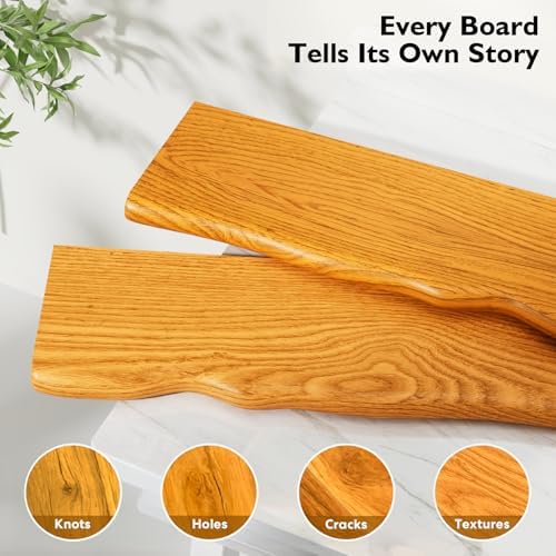 Organic Wavy Edge Floating Shelves, Hidden Brackets, 2 Pack 24 in - Image 6