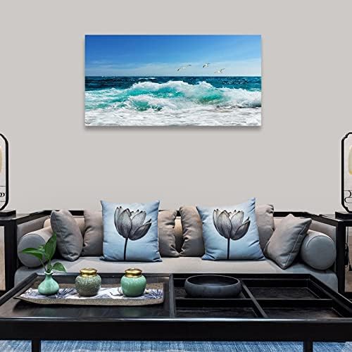 Ocean Waves Canvas Wall Art for Living Room Wall Decor Summer Beach Canvas - Image 5