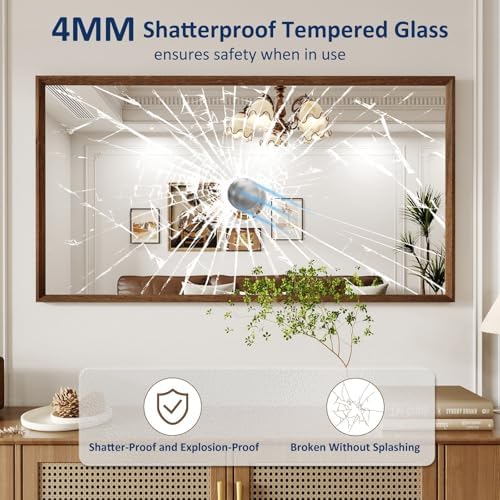 WEER Walnut Bathroom Vanity Mirror 55X30 Inch - Image 2