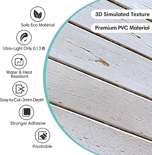 Commomy 3D Faux Wood Wall Stickers Peel and Stick 10 Pcs 11.8" x 11.8" - Image 3