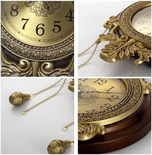 Aero Snail Large Pendulum Wall Clock, Real Wood Vintage Silent Quartz Battery - Image 5
