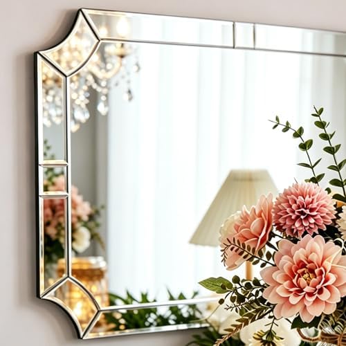 Chende Large Decorative Mirror for Decor, Unique Scalloped Corner, Hang - Image 2