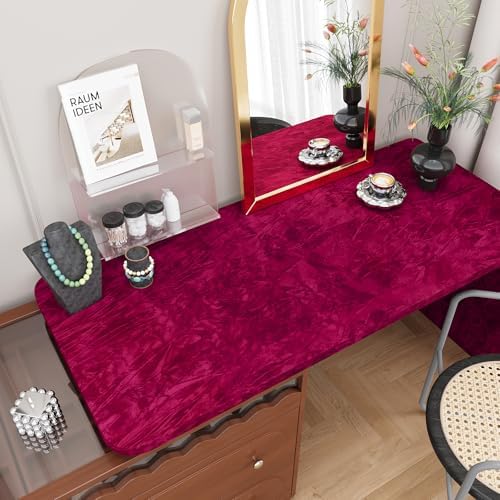 VEELIKE Red Velvet Fabric Wallpaper Self Adhesive Crushed Velvet Liner - Image 5