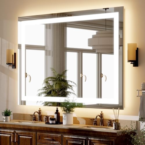 LED Bathroom Mirror 30"x40" Lighted Bathroom Vanity Mirror by GLSLAND