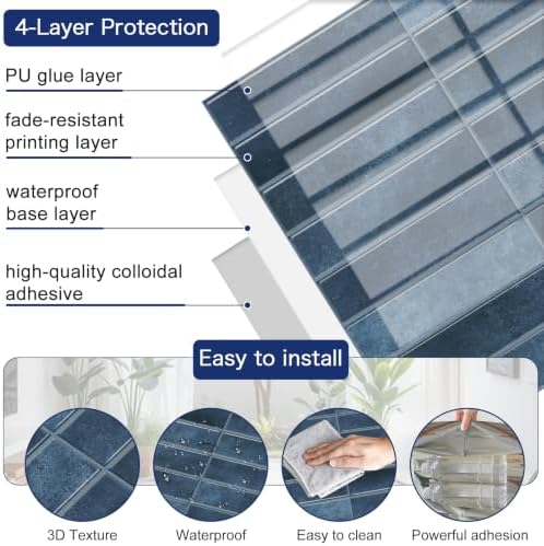 MORCART 10PCS Thicker Design Peel and Stick Backsplash, 11.7"x11.7" - Image 4