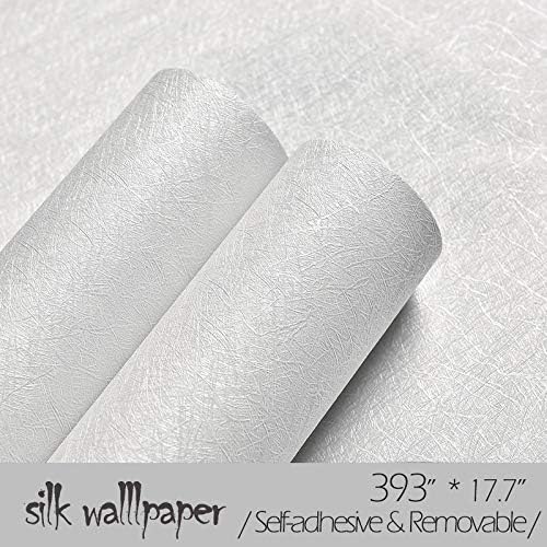 Cohoo Home White Wallpaper Peel and Stick Contact Paper White Silk15.7×197” - Image 3