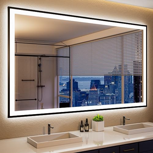 ISKM 60x40 Framed LED Bathroom Mirror, Dimmable Front & Backlit by ISKM-IStillKeepMovin