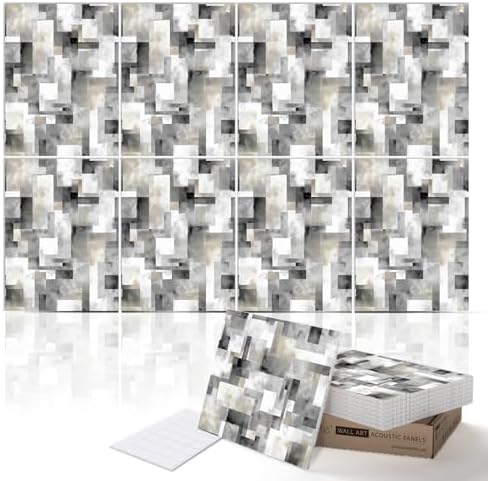 PINWELIFE® Acoustic Art Tiles – 8-Pack 12"x16" Sound Absorbing Panels, Seamless by PinwelifeWallArt%EF%BD%9CAcousticPanels