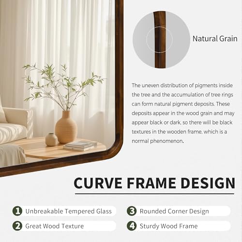 Bathroom Mirror for Wall, Wood Rectangle 30 x 40 inch Hanging Vanity Mirrors - Image 6