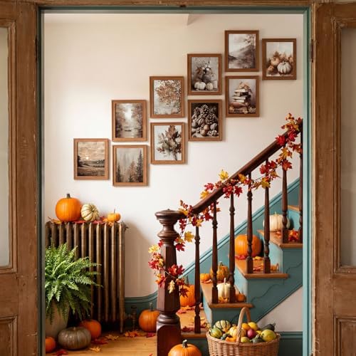 Benjia 10Pcs 8x10 inch Fall Wall Art Prints, Retro Rustic Aesthetic Vintage - Image 5