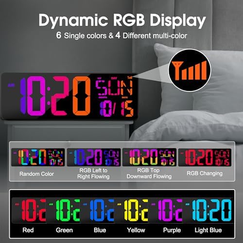 XREXS 17.2" Large Digital Wall Clock Bluetooth Sync - Image 3