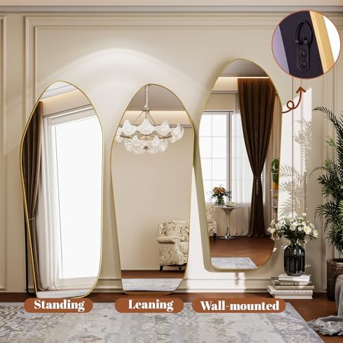 Irregular Arched Full Length Floor Mirror 76"x34" Gold Can DIY - Image 5