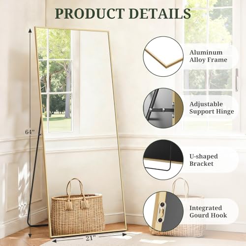 Mirror Full Length 64"x21", Rectangle Full Body Floor Mirrors - Image 4