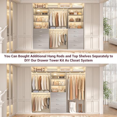 Aheaplus Closet Drawers System, 21.3" Wood Closet Organizer - Image 6