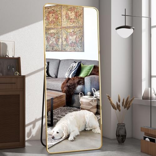 64"x21" Full Length Mirror, Full Body Rounded Corner Rectangle Mirrors - Image 2