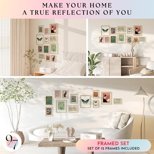 97 Decor Eclectic Framed Wall Art, 12 Boho Gallery Prints - Image 4