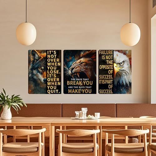 3 Panel Print Canvas Wall Art Motivational Office Wall Decor Painting - Image 6