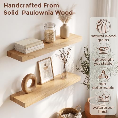 fuqing Natural Wood Floating Shelves - Image 4