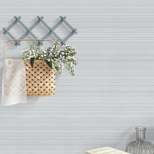 VEELIKE Coastal Grey Grasscloth Wallpaper Textured Peel and Stick Removable - Image 4