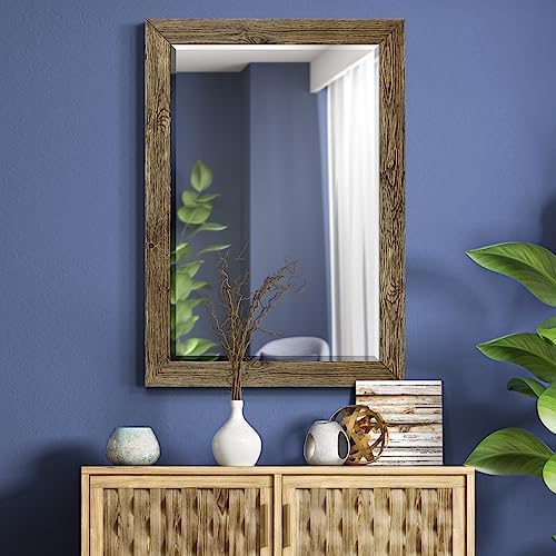 Renditions Gallery Rectangular Dark Room Walnut Wooden Framed Body Mirror Decor - Image 5