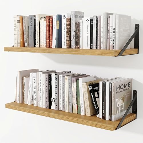 Venusmiles Deep Wall Shelves 30" W x 8" D Engineered Wood Floating Shelves by Venusmiles