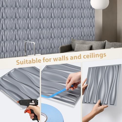 Heikki 30 Pack 3D Wall Panel for Interior Wall Décor, PVC Flower Textured Wall - Image 3