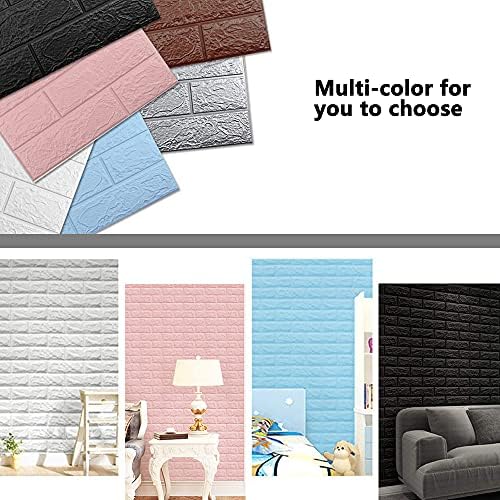 3D Wall Panels Peel and Stick, 58 Sq Ft Coverage, Faux Brick Pink - Image 6