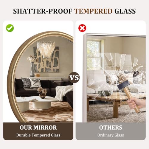 WallBeyond 28 Inch Gold Round Wall Mirror, Circle Mirror - Image 5