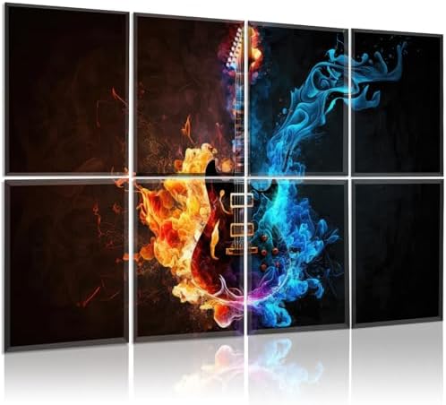 KIOSSUT 8 Pieces Guitar Wall Art, Music Decor, Sound Absorbing Panel by KIOSSUT