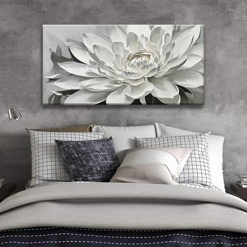 TAIJXAGSG Canvas Art Wall Decor lotus Print Paintings Flower White Wall Art - Image 2