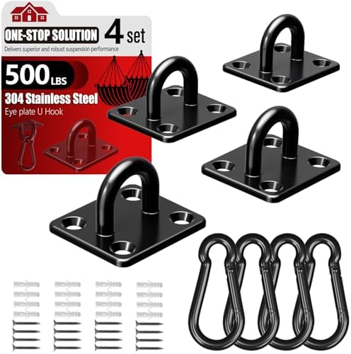 sprookber 304 Stainless Steel Pad Eye Snap Hook, M5 Ceiling Hook 500Lb by Sprookber
