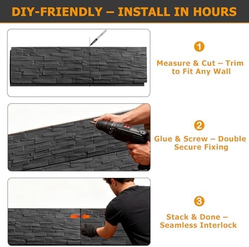 ROOMTEC 6-Packs Faux Stone Wall Covering Panels - Image 6