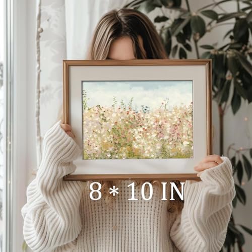 uniro Wildflower Field Vintage Canvas Wall Art - Image 3