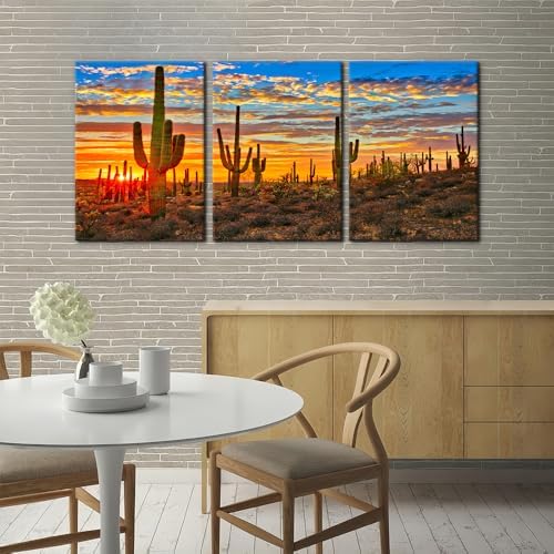 Pacimo 3 Pieces Wilderness Cactus Wall Art Decor - Image 3