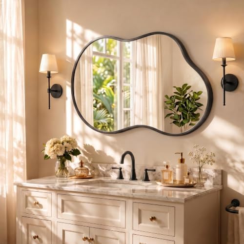 Bathroom Mirror for Over Sink-Black Home Decor Wall Mirror 20"x 36" Single by Dorlicecass