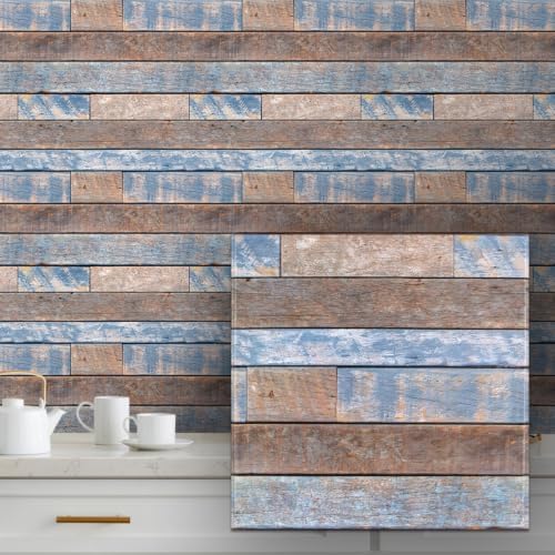 COMSTICKC 3D Peel and Stick Faux Wood Wall Sticker by COMSTICKCDECOR